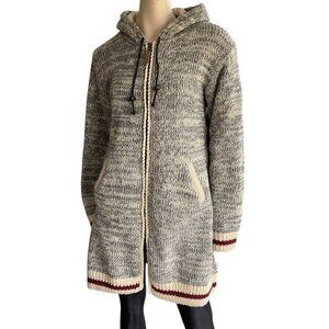 Ark 100% New Zealand Wool Hooded Cabin Cardigan Sz L/XL